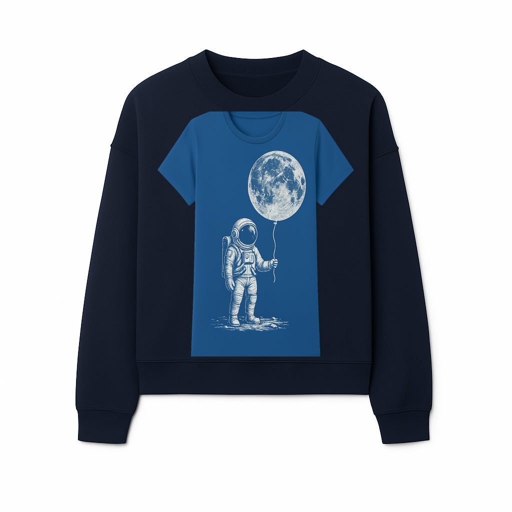 Astronaut Holding Moon Balloon T-Shirt | Space Themed Graphic Tee | Unique Gift for Sci-Fi Lovers and Dreamers - Sweatshirt 1758273098420.jpg
