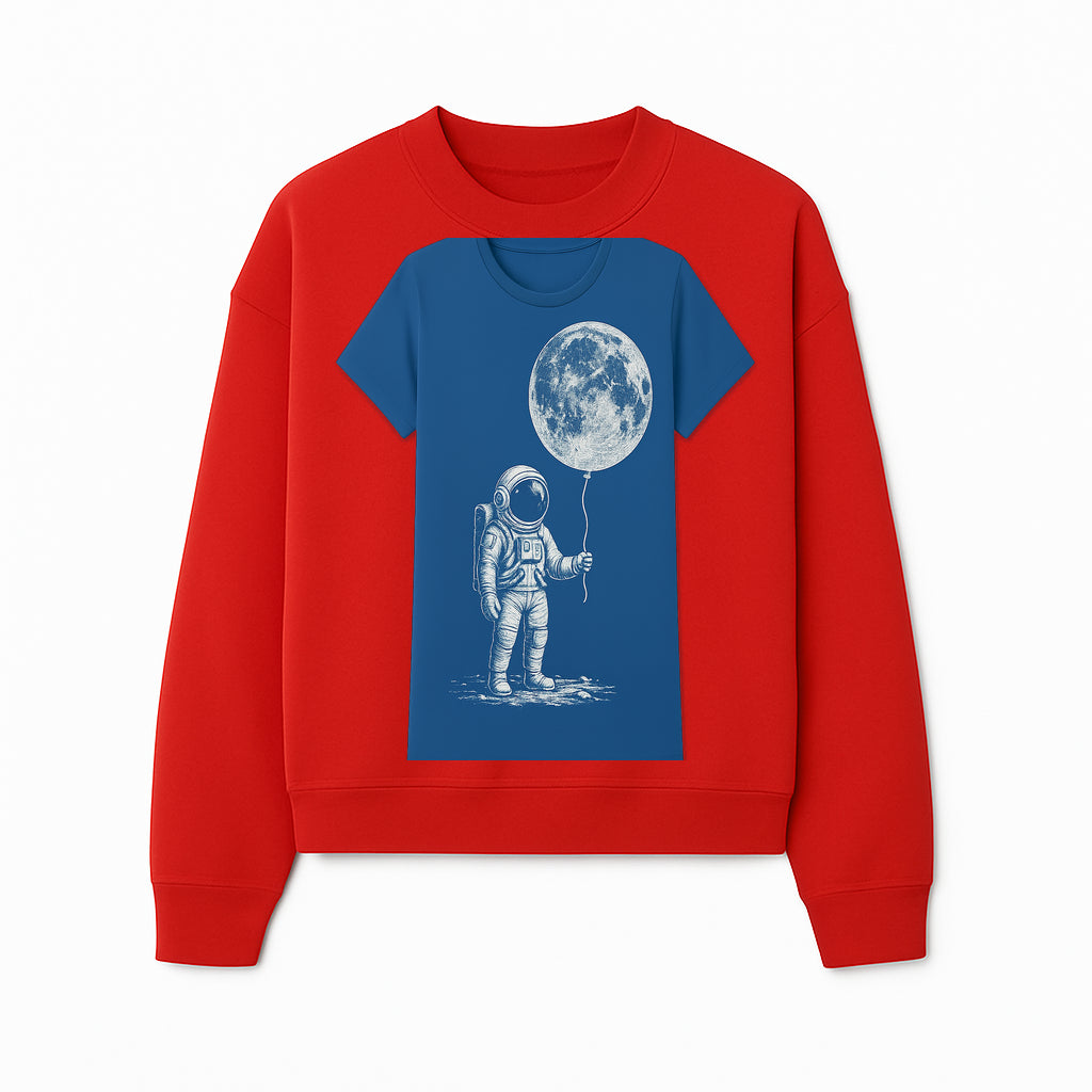 Astronaut Holding Moon Balloon T-Shirt | Space Themed Graphic Tee | Unique Gift for Sci-Fi Lovers and Dreamers - Sweatshirt 1758273098570.jpg
