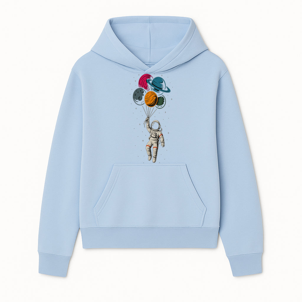 Astronaut with Planet Balloons T-Shirt | Space Themed Graphic Tee | Cute Outer Space Adventure Design for Kids & Adults - Hoodie 1758273098673.jpg