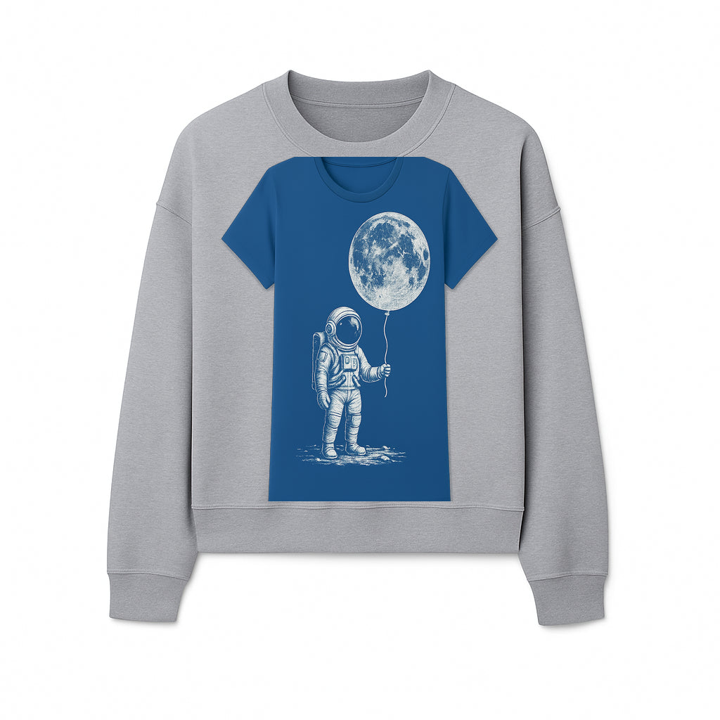 Astronaut Holding Moon Balloon T-Shirt | Space Themed Graphic Tee | Unique Gift for Sci-Fi Lovers and Dreamers - Sweatshirt 1758273098706.jpg