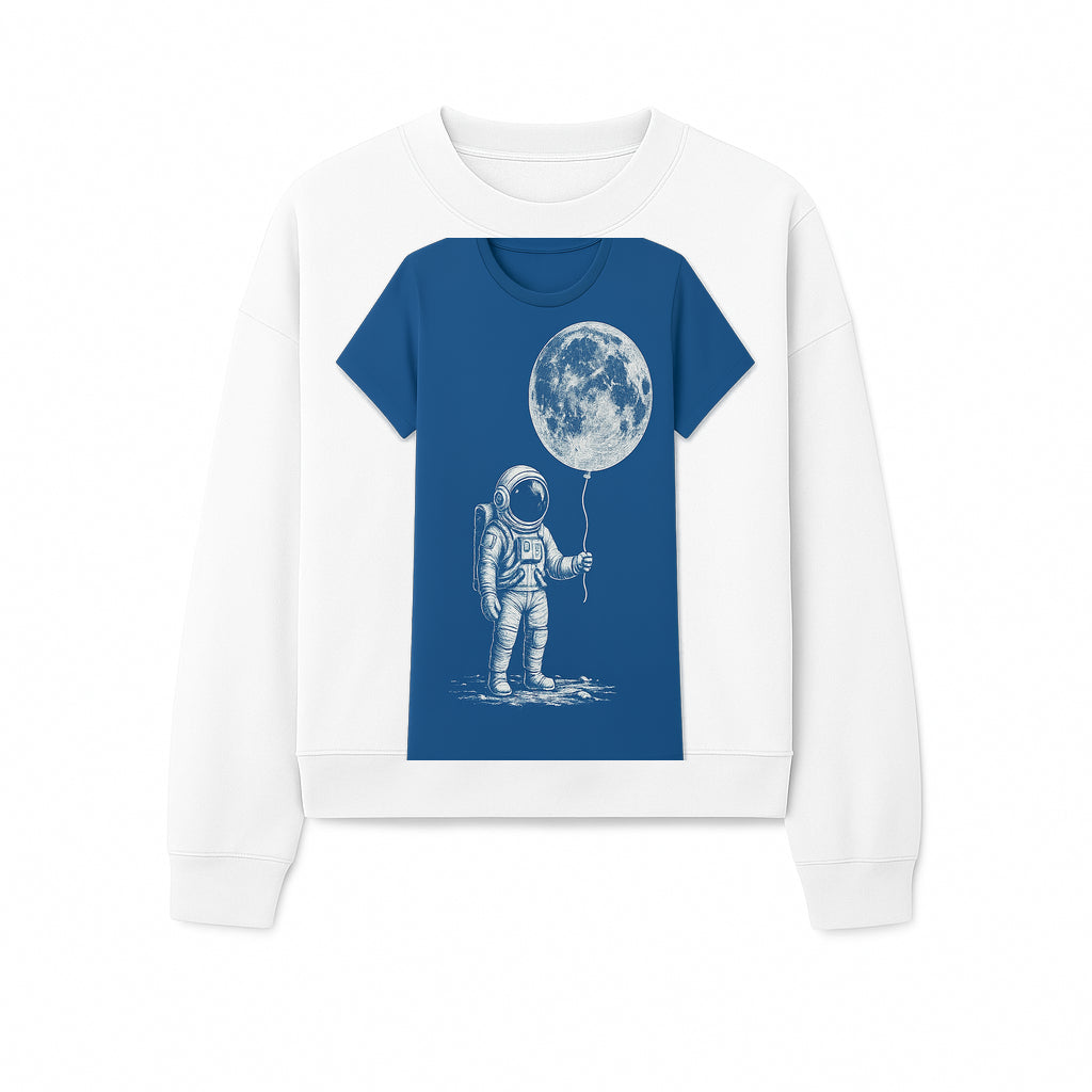 Astronaut Holding Moon Balloon T-Shirt | Space Themed Graphic Tee | Unique Gift for Sci-Fi Lovers and Dreamers - Sweatshirt 1758273098840.jpg