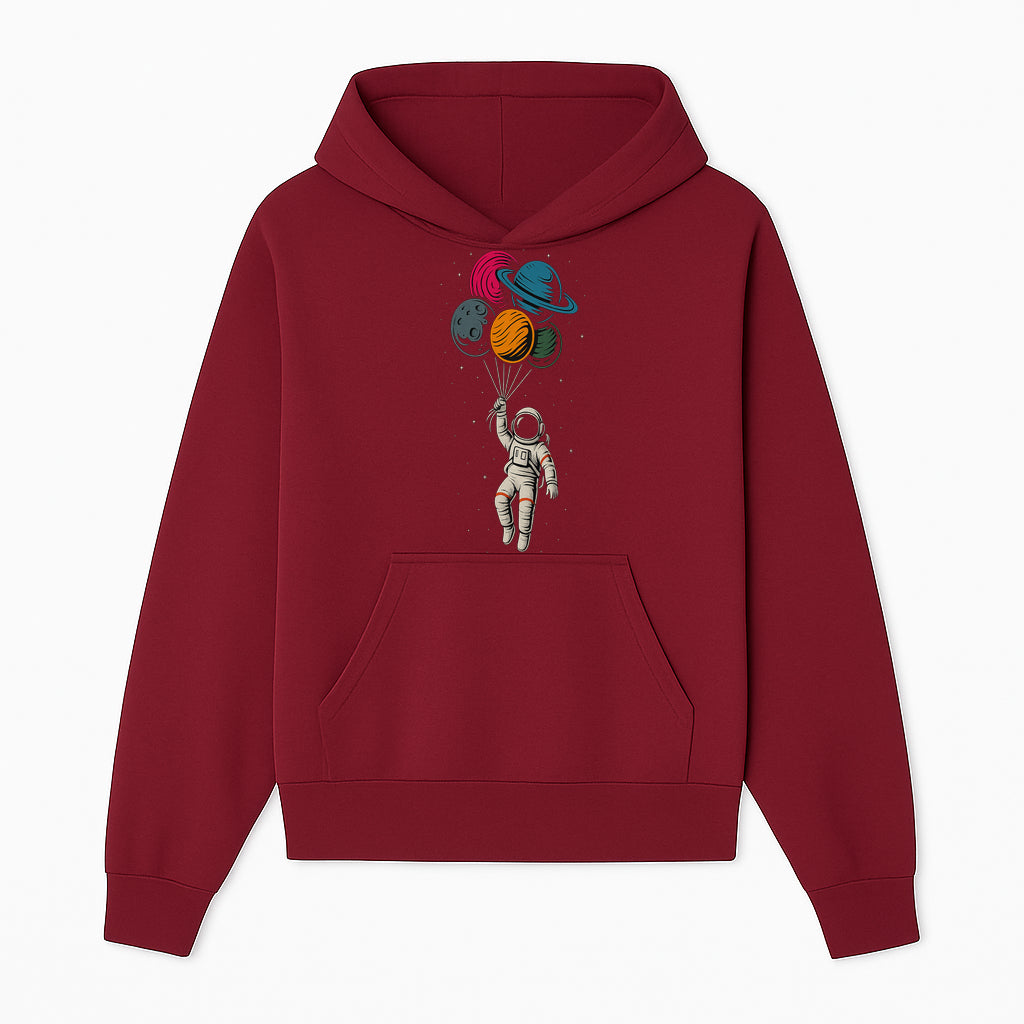Astronaut with Planet Balloons T-Shirt | Space Themed Graphic Tee | Cute Outer Space Adventure Design for Kids & Adults - Hoodie 1758273098986.jpg