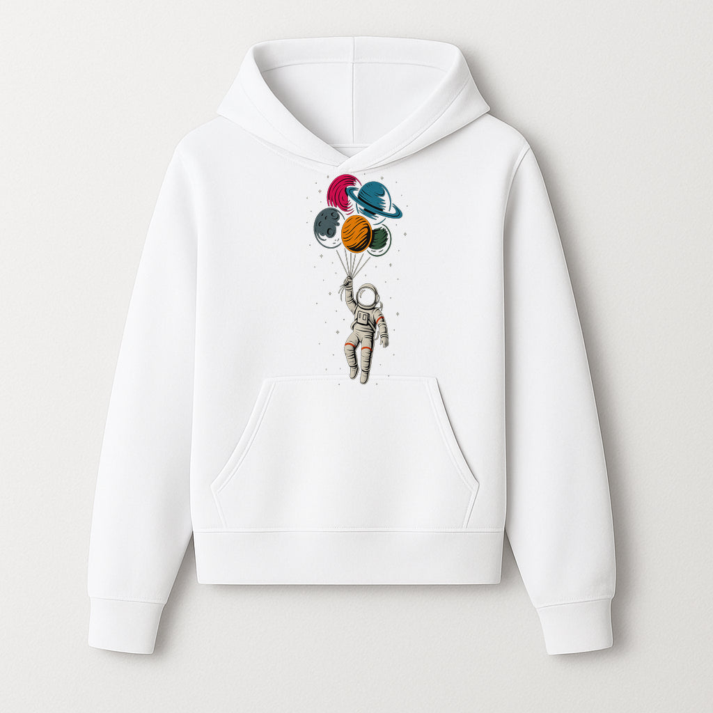 Astronaut with Planet Balloons T-Shirt | Space Themed Graphic Tee | Cute Outer Space Adventure Design for Kids & Adults - Hoodie 1758273099515.jpg