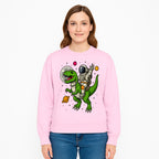 Astronaut Riding T-Rex Space Adventure Graphic Tee for Kids, Dinosaur and Space Theme Shirt, Fun Outer Space Design - Sweatshirt 1758273099944.jpg