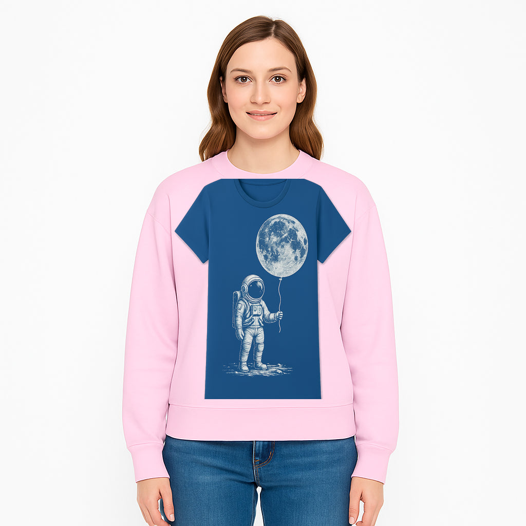 Astronaut Holding Moon Balloon T-Shirt | Space Themed Graphic Tee | Unique Gift for Sci-Fi Lovers and Dreamers - Sweatshirt 1758273100112.jpg