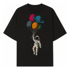 Astronaut with Planet Balloons T-Shirt | Space Themed Graphic Tee | Cute Outer Space Adventure Design for Kids & Adults - T-shirt 1758273101067.jpg