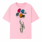 Astronaut with Planet Balloons T-Shirt | Space Themed Graphic Tee | Cute Outer Space Adventure Design for Kids & Adults - T-shirt 1758273101821.jpg