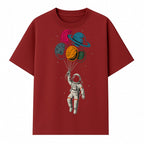 Astronaut with Planet Balloons T-Shirt | Space Themed Graphic Tee | Cute Outer Space Adventure Design for Kids & Adults - T-shirt 1758273101958.jpg