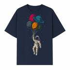 Astronaut with Planet Balloons T-Shirt | Space Themed Graphic Tee | Cute Outer Space Adventure Design for Kids & Adults - T-shirt 1758273102114.jpg