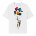 Astronaut with Planet Balloons T-Shirt | Space Themed Graphic Tee | Cute Outer Space Adventure Design for Kids & Adults - T-shirt 1758273102526.jpg