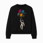 Astronaut with Planet Balloons T-Shirt | Space Themed Graphic Tee | Cute Outer Space Adventure Design for Kids & Adults - Sweatshirt 1758273104111.jpg