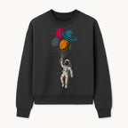 Astronaut with Planet Balloons T-Shirt | Space Themed Graphic Tee | Cute Outer Space Adventure Design for Kids & Adults - Sweatshirt 1758273104259.jpg