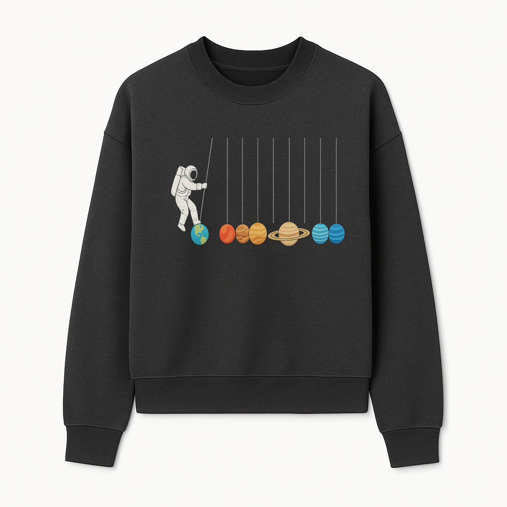 Astronaut Planet Swinging Art Print - Colorful Space Theme Decor for Kids Room, Nursery, or Educational Spaces - Sweatshirt 1758273104812.jpg