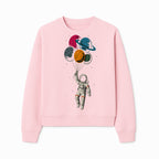 Astronaut with Planet Balloons T-Shirt | Space Themed Graphic Tee | Cute Outer Space Adventure Design for Kids & Adults - Sweatshirt 1758273104869.jpg