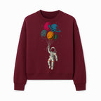 Astronaut with Planet Balloons T-Shirt | Space Themed Graphic Tee | Cute Outer Space Adventure Design for Kids & Adults - Sweatshirt 1758273105014.jpg