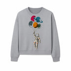 Astronaut with Planet Balloons T-Shirt | Space Themed Graphic Tee | Cute Outer Space Adventure Design for Kids & Adults - Sweatshirt 1758273105439.jpg