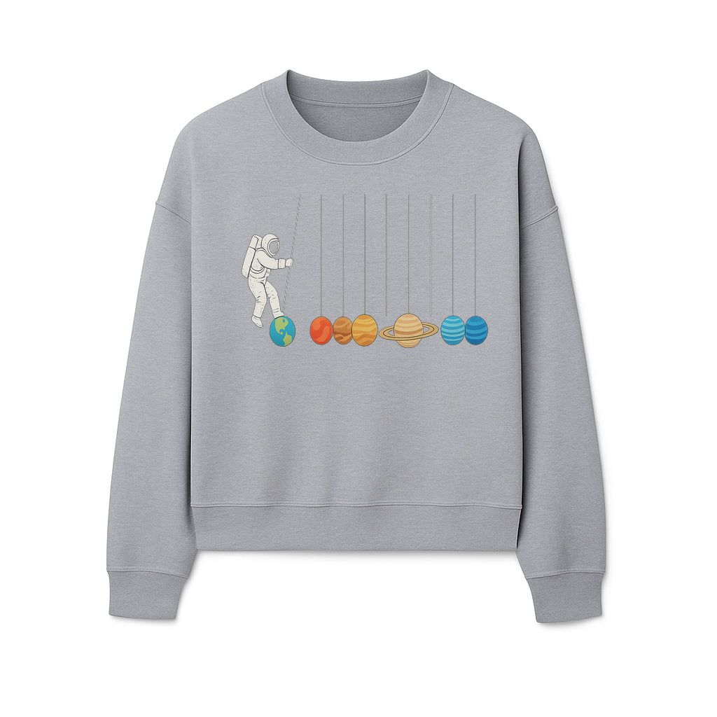 Astronaut Planet Swinging Art Print - Colorful Space Theme Decor for Kids Room, Nursery, or Educational Spaces - Sweatshirt 1758273105981.jpg