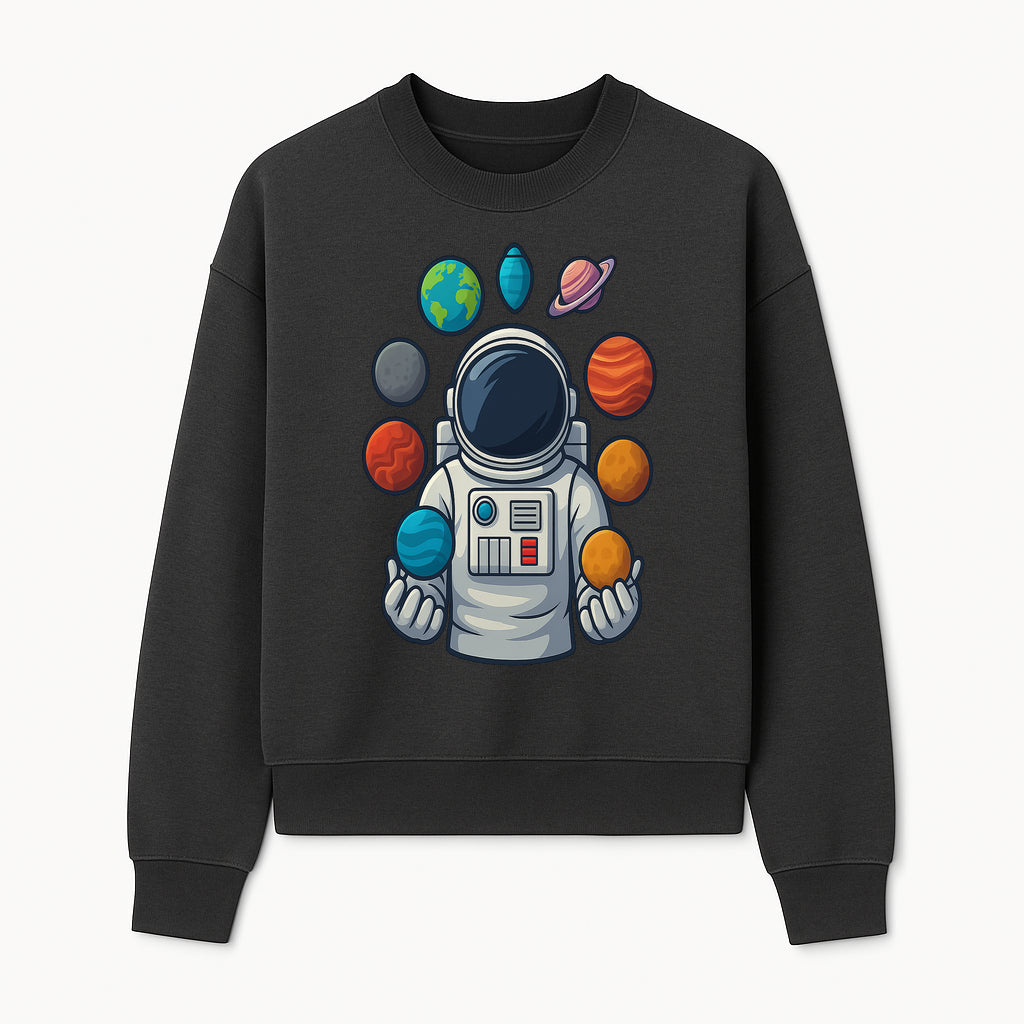 Astronaut Planet Art Print | Space Theme Poster | Galaxy Universe Wall Decor | Cosmic Design For Kids Room or Office - Sweatshirt 1758273106372.jpg