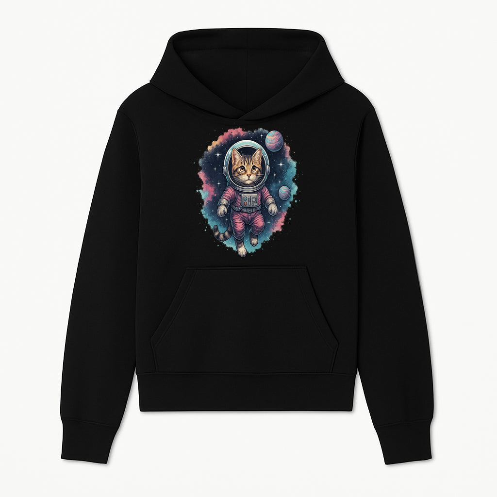 Astronaut Cat Illustration - Cute Space Kitten Art Print, Galactic Decor, Cosmic Cat Artwork for Animal Lovers and Space Enthusiasts - Hoodie 1758273106599.jpg