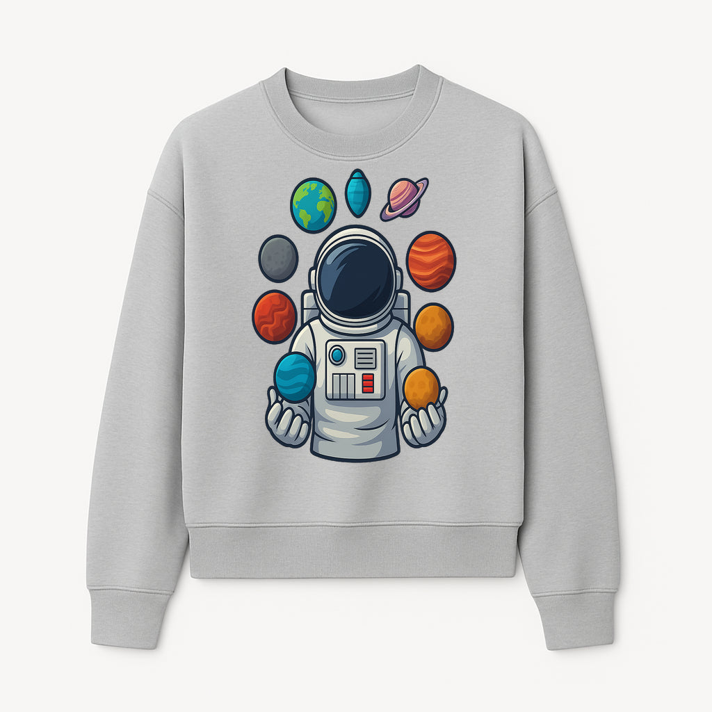 Astronaut Planet Art Print | Space Theme Poster | Galaxy Universe Wall Decor | Cosmic Design For Kids Room or Office - Sweatshirt 1758273106724.jpg