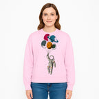 Astronaut with Planet Balloons T-Shirt | Space Themed Graphic Tee | Cute Outer Space Adventure Design for Kids & Adults - Sweatshirt 1758273106882.jpg