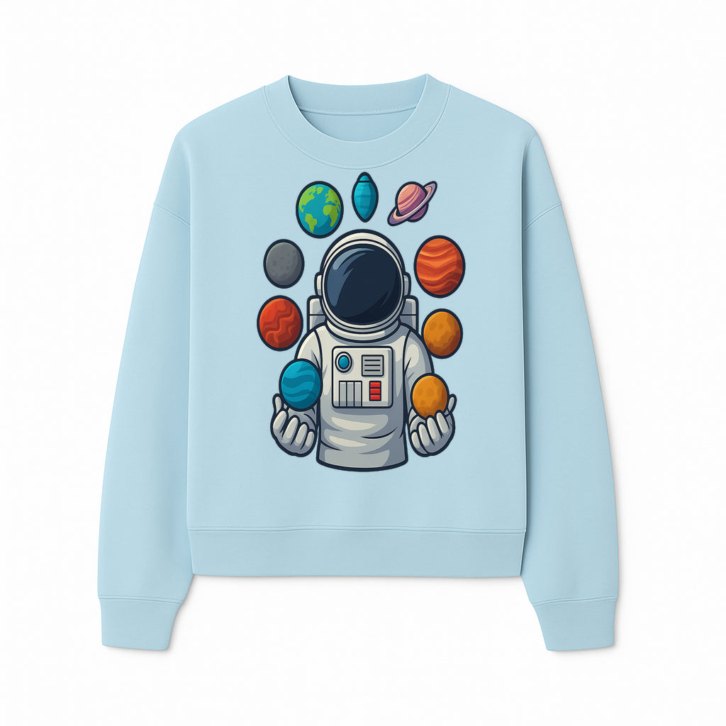 Astronaut Planet Art Print | Space Theme Poster | Galaxy Universe Wall Decor | Cosmic Design For Kids Room or Office - Sweatshirt 1758273106884.jpg