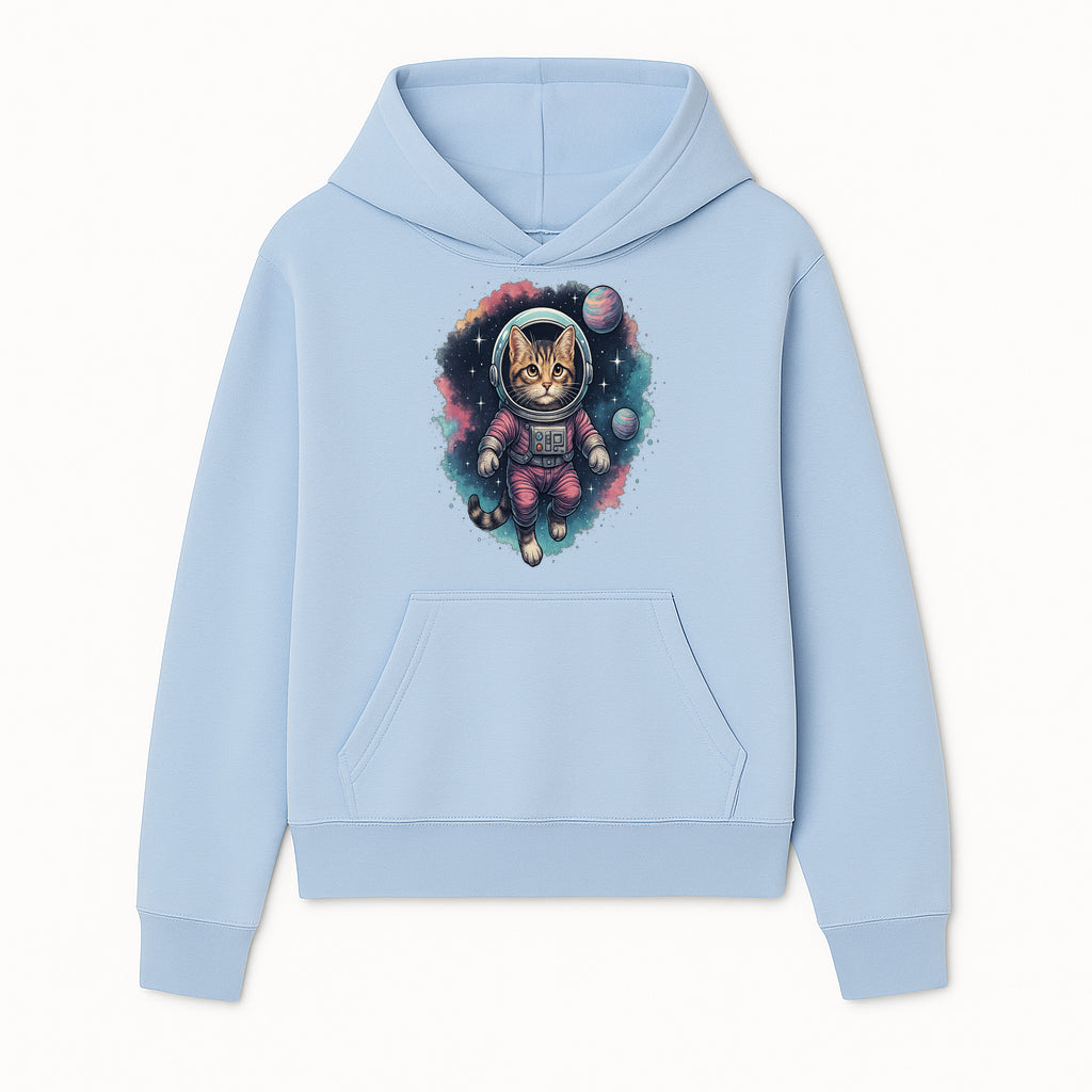 Astronaut Cat Illustration - Cute Space Kitten Art Print, Galactic Decor, Cosmic Cat Artwork for Animal Lovers and Space Enthusiasts - Hoodie 1758273107216.jpg
