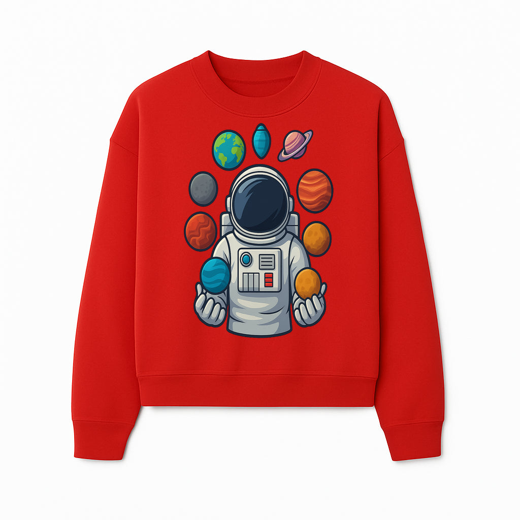 Astronaut Planet Art Print | Space Theme Poster | Galaxy Universe Wall Decor | Cosmic Design For Kids Room or Office - Sweatshirt 1758273107481.jpg