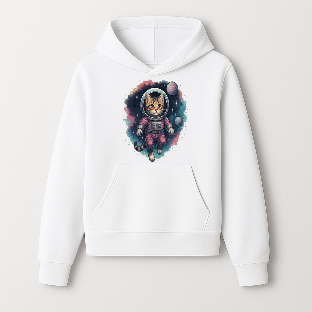 Astronaut Cat Illustration - Cute Space Kitten Art Print, Galactic Decor, Cosmic Cat Artwork for Animal Lovers and Space Enthusiasts - Hoodie 1758273108053.jpg