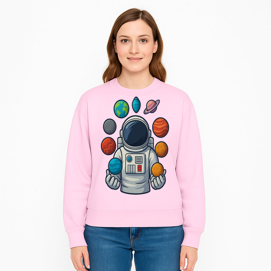 Astronaut Planet Art Print | Space Theme Poster | Galaxy Universe Wall Decor | Cosmic Design For Kids Room or Office - Sweatshirt 1758273109119.jpg