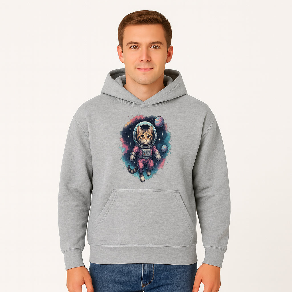 Astronaut Cat Illustration - Cute Space Kitten Art Print, Galactic Decor, Cosmic Cat Artwork for Animal Lovers and Space Enthusiasts - Hoodie 1758273109190.jpg