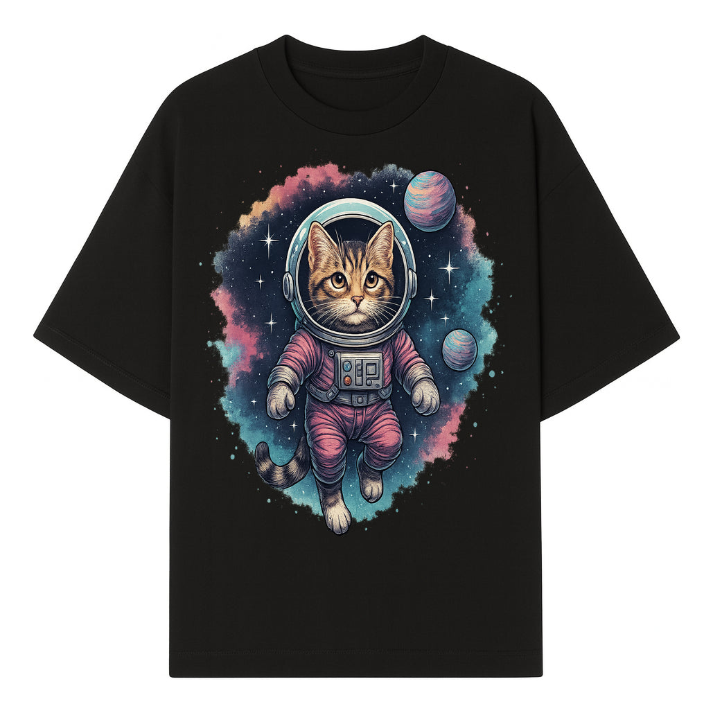 Astronaut Cat Illustration - Cute Space Kitten Art Print, Galactic Decor, Cosmic Cat Artwork for Animal Lovers and Space Enthusiasts - T-shirt 1758273109741.jpg