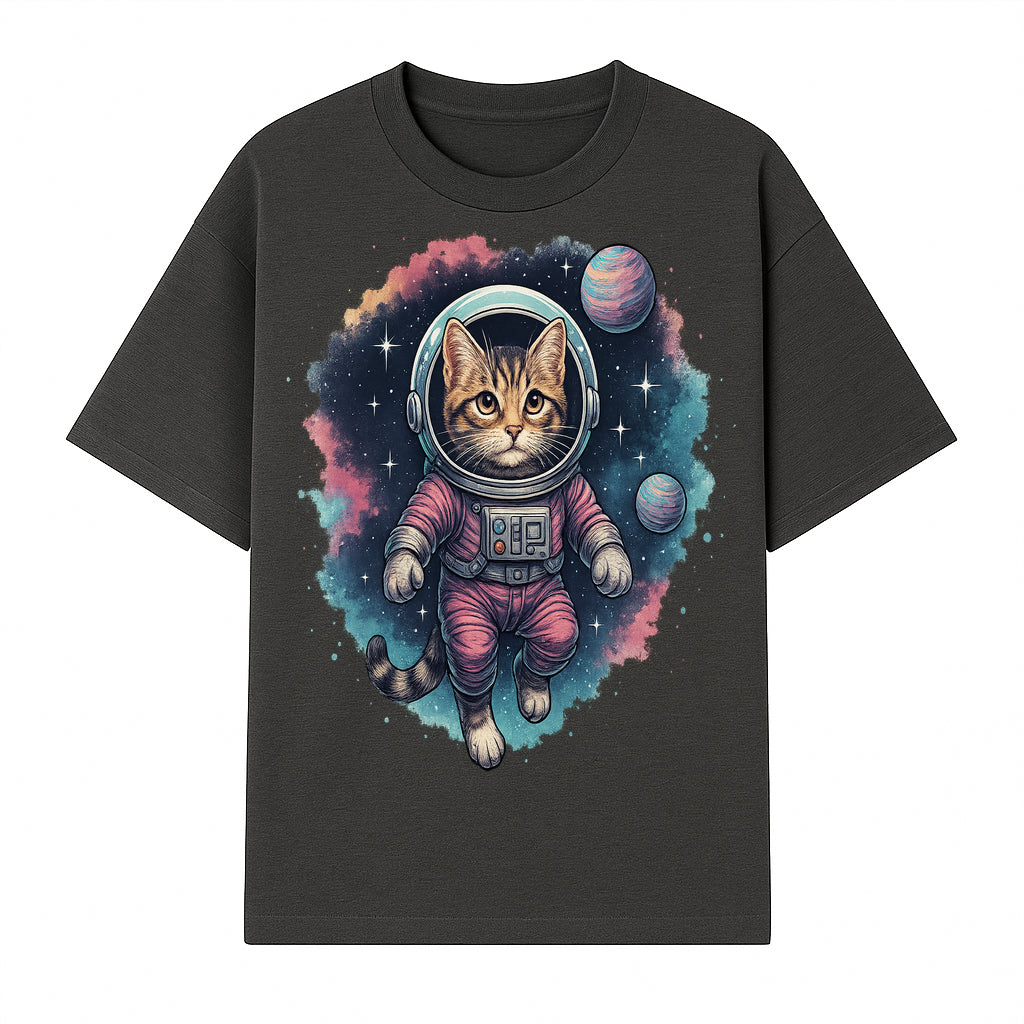 Astronaut Cat Illustration - Cute Space Kitten Art Print, Galactic Decor, Cosmic Cat Artwork for Animal Lovers and Space Enthusiasts - T-shirt 1758273109941.jpg