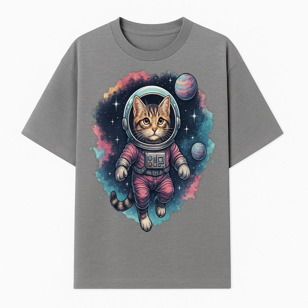 Astronaut Cat Illustration - Cute Space Kitten Art Print, Galactic Decor, Cosmic Cat Artwork for Animal Lovers and Space Enthusiasts - T-shirt 1758273110225.jpg