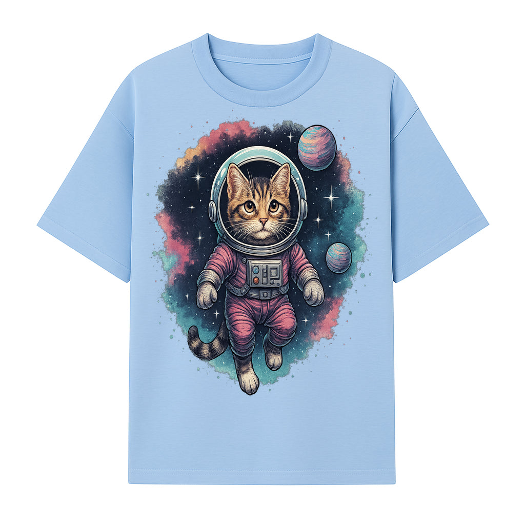 Astronaut Cat Illustration - Cute Space Kitten Art Print, Galactic Decor, Cosmic Cat Artwork for Animal Lovers and Space Enthusiasts - T-shirt 1758273110377.jpg