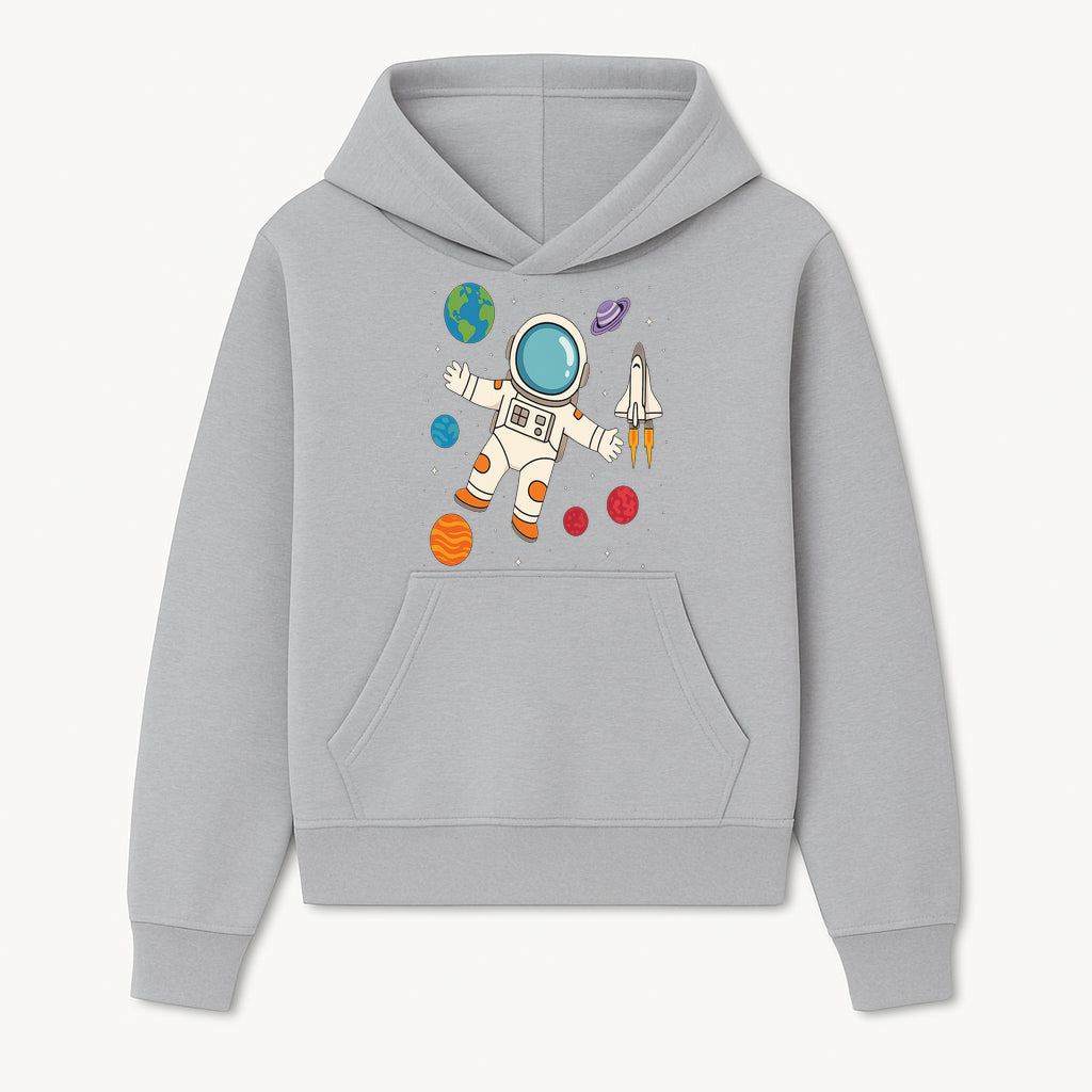 Astronaut Space Adventure Art Print | Planets & Rocket Ship Illustration | Fun Kids Room Decor | Outer Space Wall Art - Hoodie 1758273110399.jpg