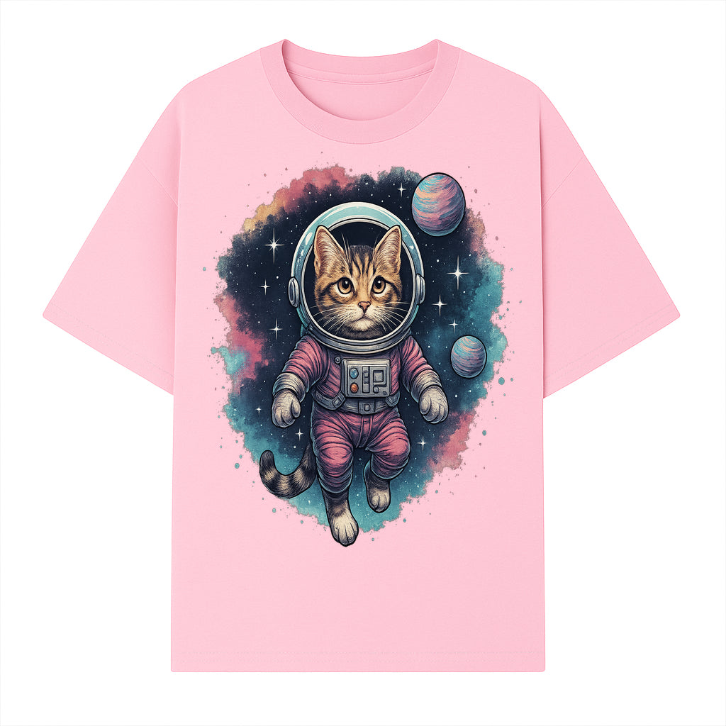 Astronaut Cat Illustration - Cute Space Kitten Art Print, Galactic Decor, Cosmic Cat Artwork for Animal Lovers and Space Enthusiasts - T-shirt 1758273110520.jpg