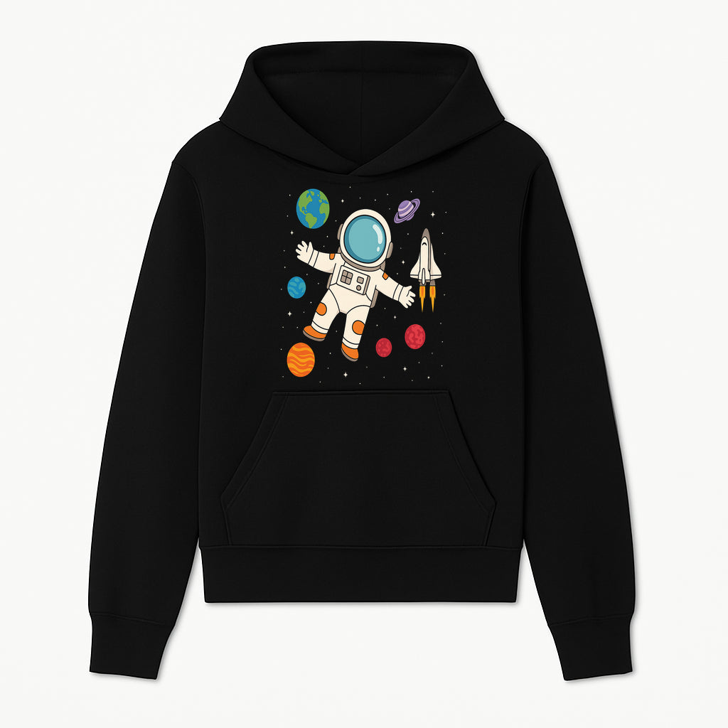 Astronaut Space Adventure Art Print | Planets & Rocket Ship Illustration | Fun Kids Room Decor | Outer Space Wall Art - Hoodie 1758273110562.jpg