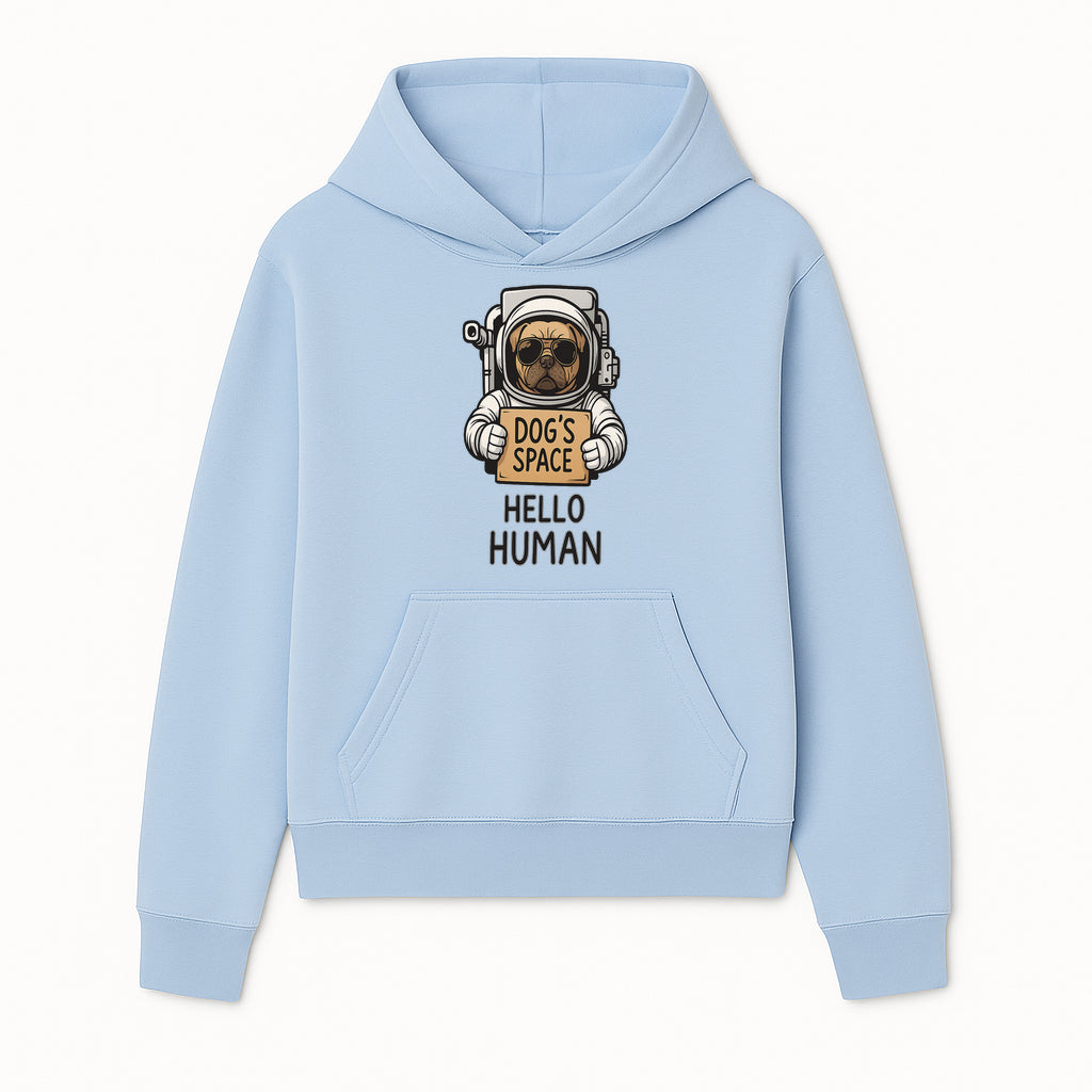 Astronaut Dog's Space Hello Human T-Shirt | Cute Dog Lover Graphic Tee | Unique Gift for Pet Owners | Fun Space-Themed Apparel - Hoodie 1758273110615.jpg