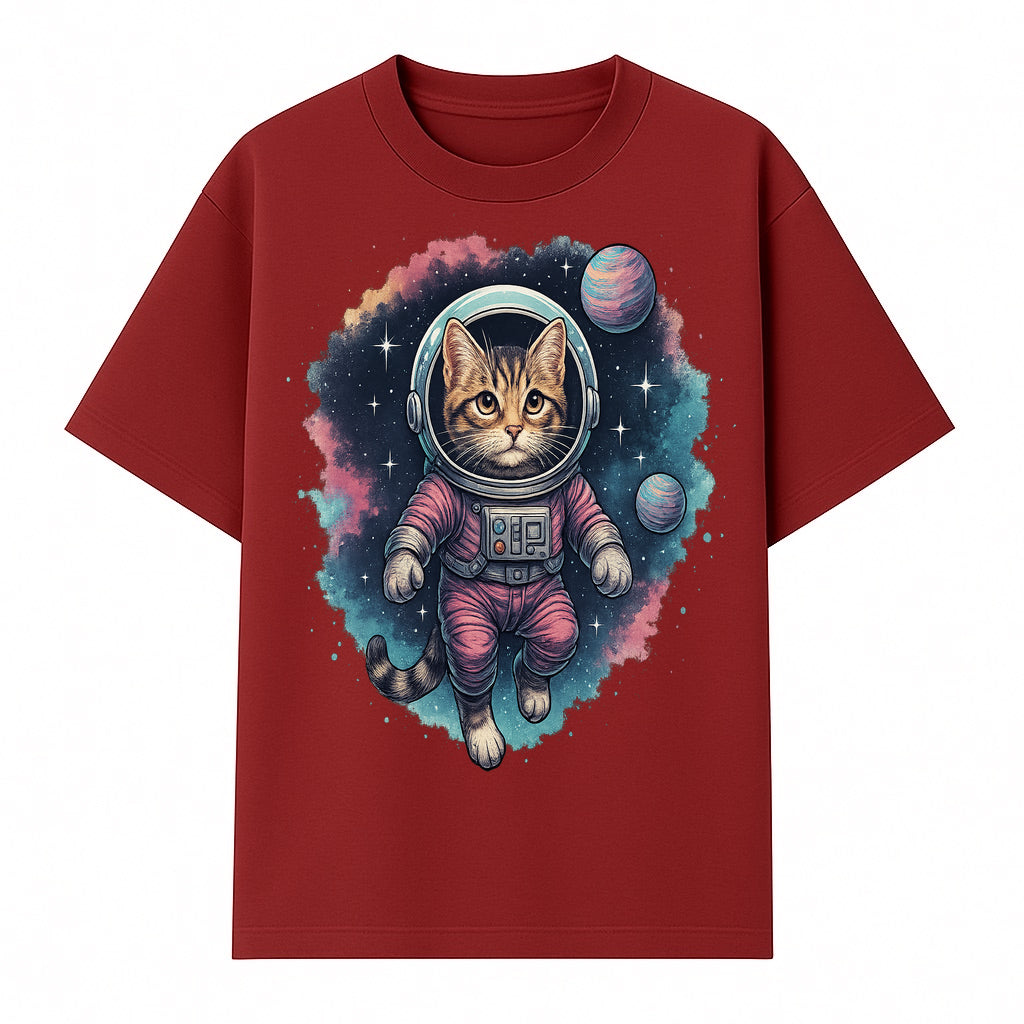 Astronaut Cat Illustration - Cute Space Kitten Art Print, Galactic Decor, Cosmic Cat Artwork for Animal Lovers and Space Enthusiasts - T-shirt 1758273110689.jpg