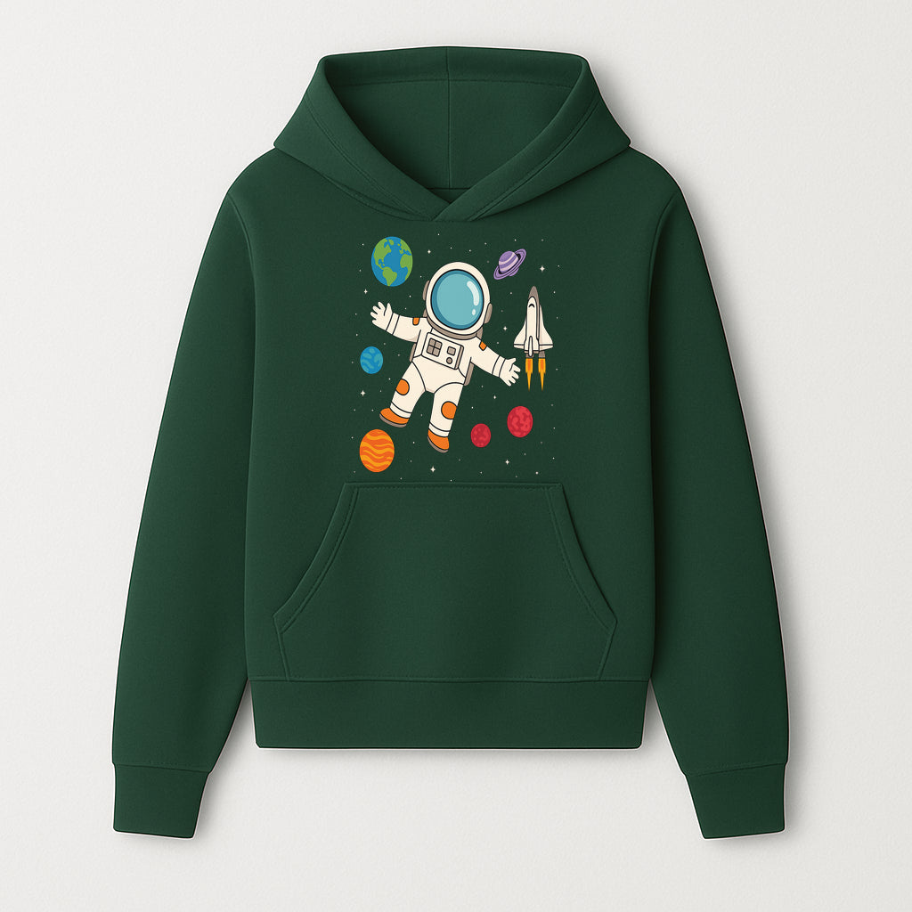Astronaut Space Adventure Art Print | Planets & Rocket Ship Illustration | Fun Kids Room Decor | Outer Space Wall Art - Hoodie 1758273110846.jpg