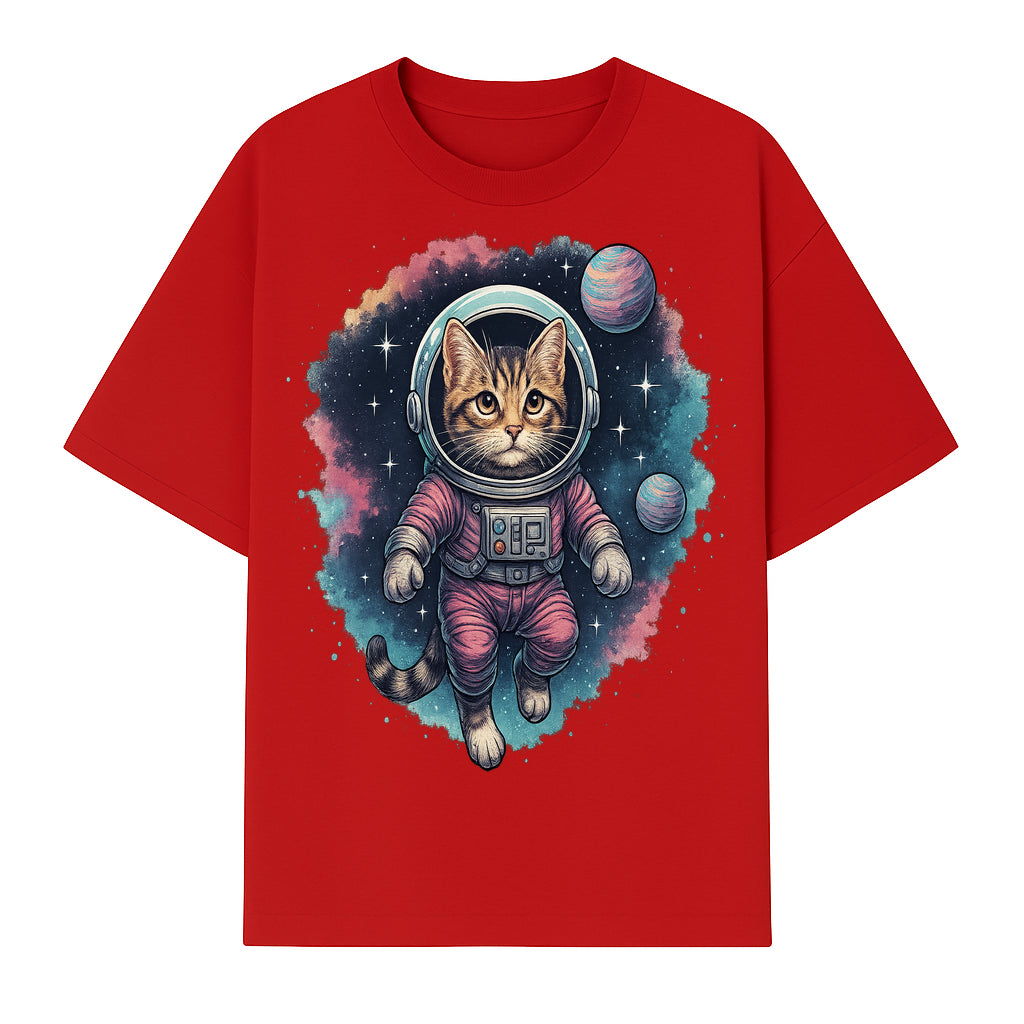 Astronaut Cat Illustration - Cute Space Kitten Art Print, Galactic Decor, Cosmic Cat Artwork for Animal Lovers and Space Enthusiasts - T-shirt 1758273110984.jpg