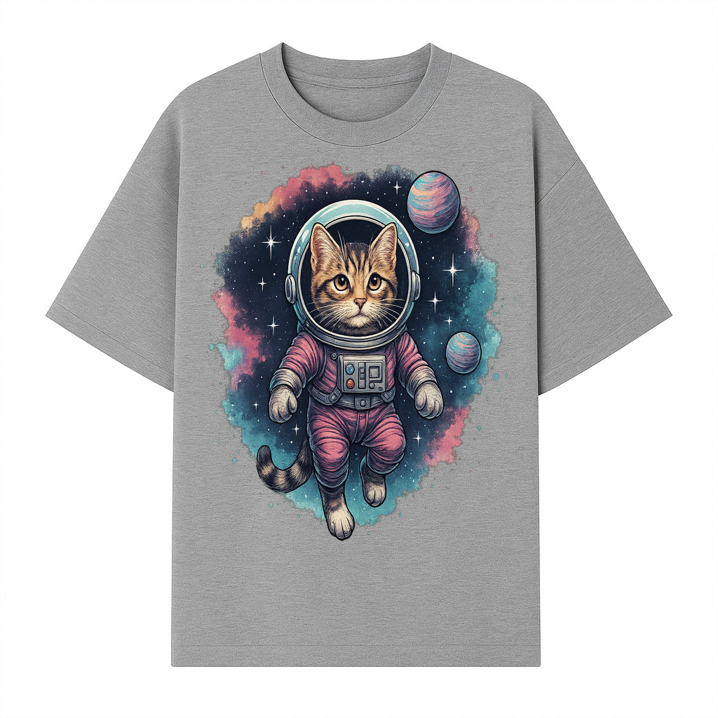 Astronaut Cat Illustration - Cute Space Kitten Art Print, Galactic Decor, Cosmic Cat Artwork for Animal Lovers and Space Enthusiasts - T-shirt 1758273111142.jpg