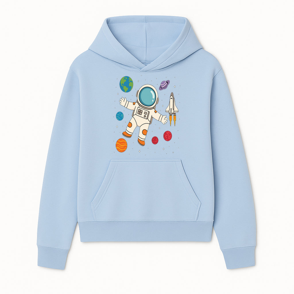 Astronaut Space Adventure Art Print | Planets & Rocket Ship Illustration | Fun Kids Room Decor | Outer Space Wall Art - Hoodie 1758273111149.jpg