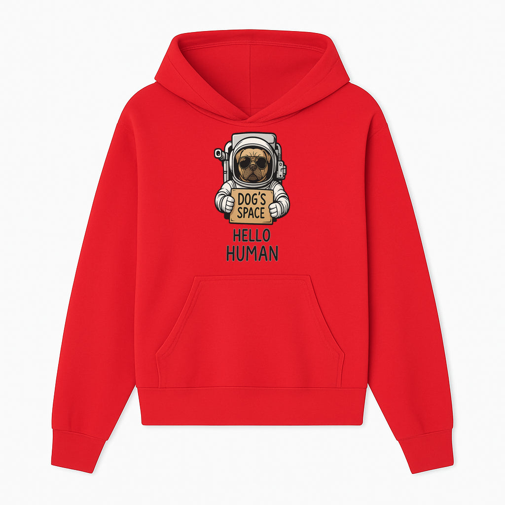 Astronaut Dog's Space Hello Human T-Shirt | Cute Dog Lover Graphic Tee | Unique Gift for Pet Owners | Fun Space-Themed Apparel - Hoodie 1758273111187.jpg