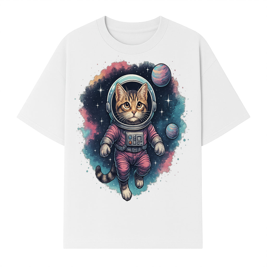 Astronaut Cat Illustration - Cute Space Kitten Art Print, Galactic Decor, Cosmic Cat Artwork for Animal Lovers and Space Enthusiasts - T-shirt 1758273111270.jpg