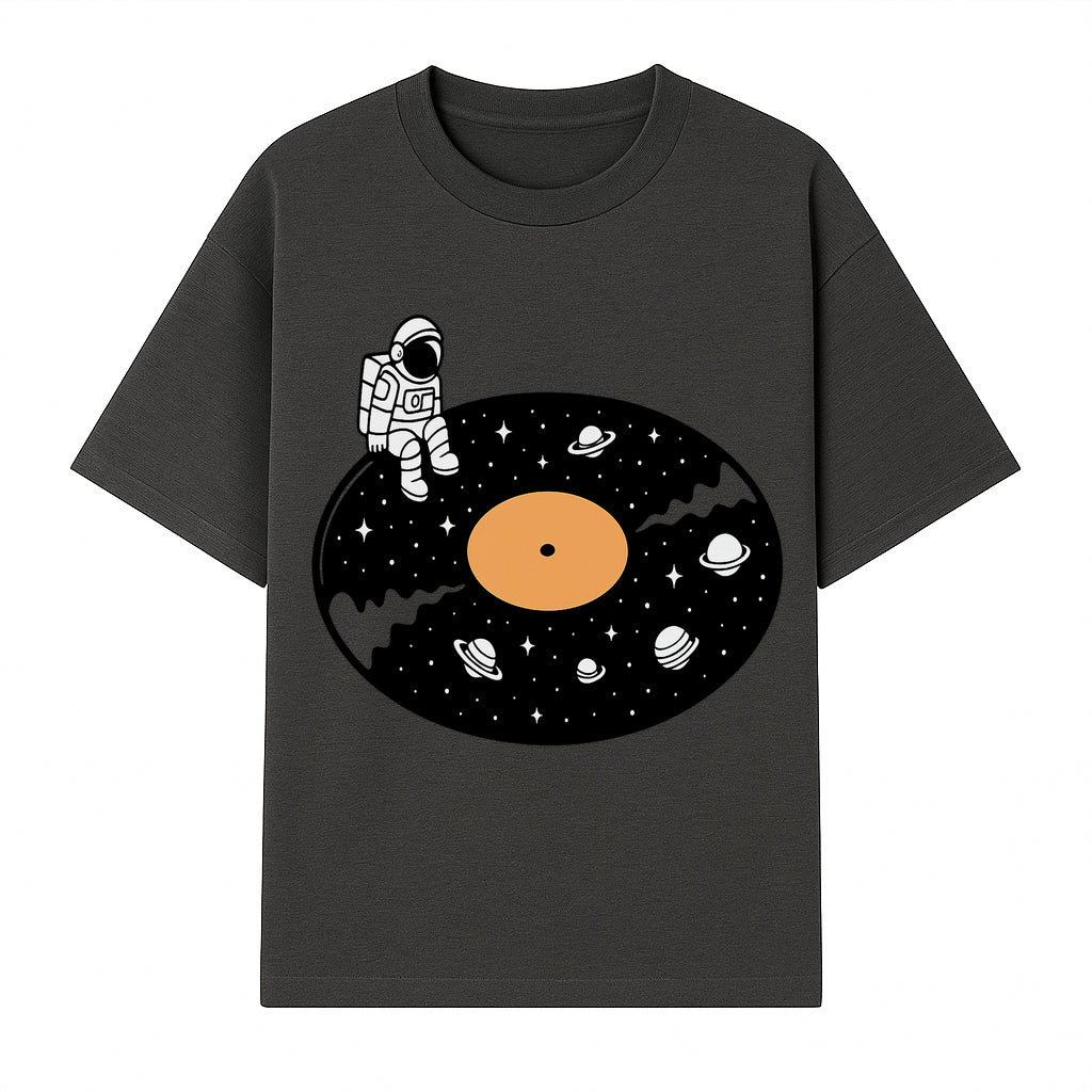 Astro Vinyl Record Player Design - Space-Themed Astronaut Artwork for Music Lovers, Retro Decor, Cosmic Vibes - T-shirt 1758273111295.jpg