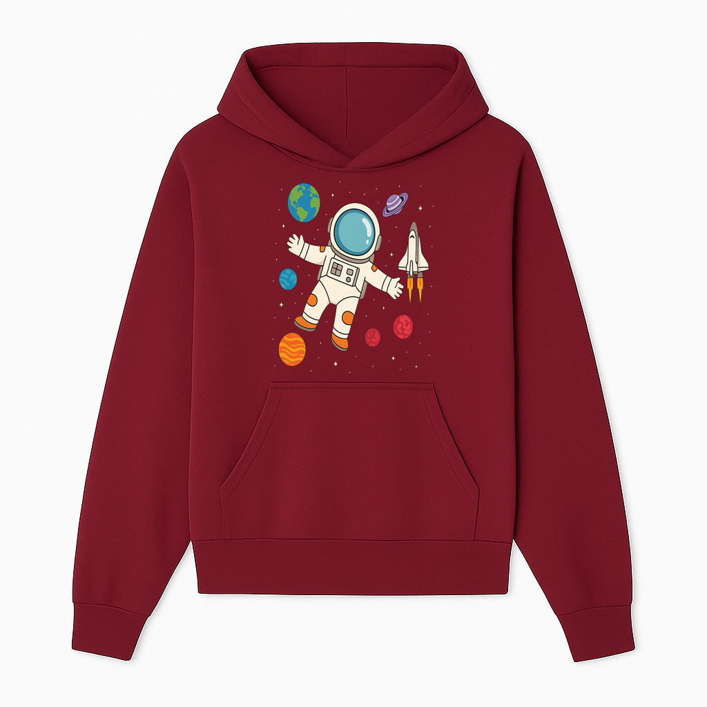 Astronaut Space Adventure Art Print | Planets & Rocket Ship Illustration | Fun Kids Room Decor | Outer Space Wall Art - Hoodie 1758273111457.jpg