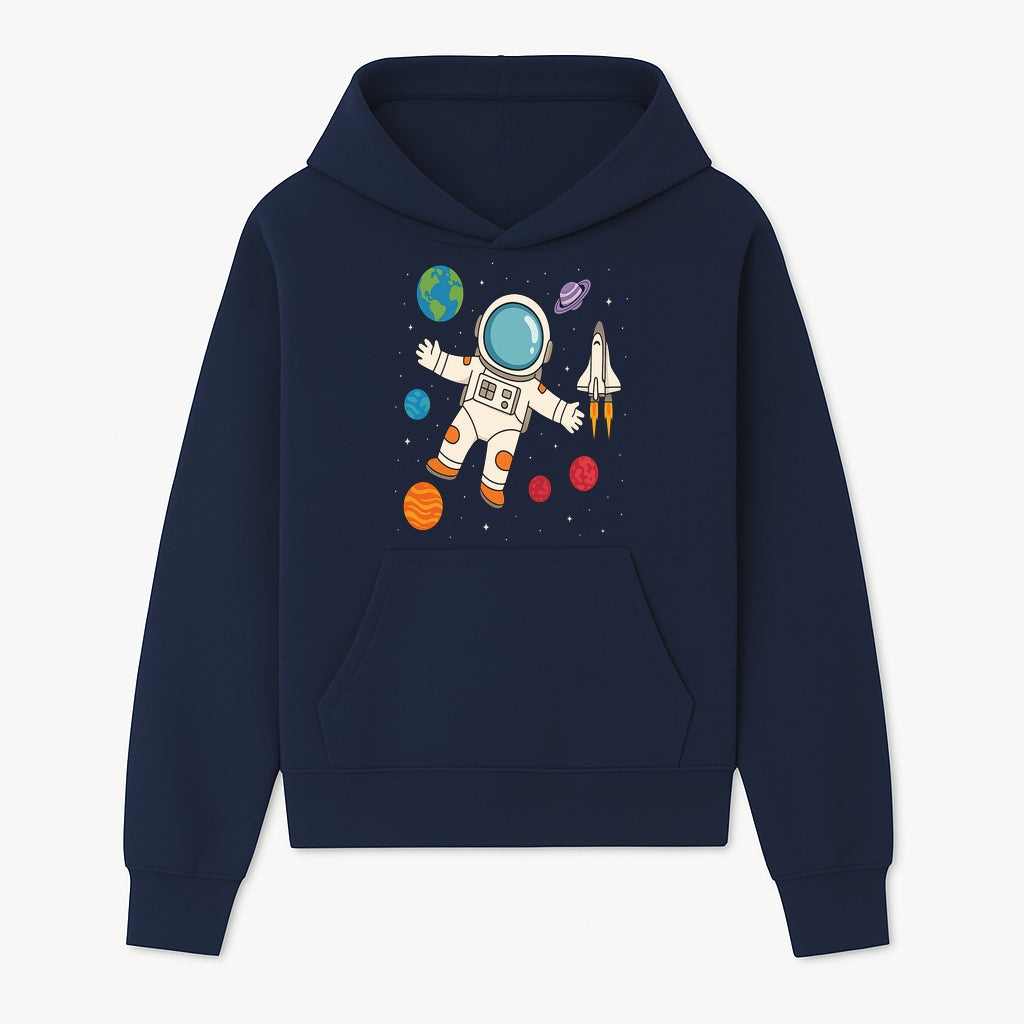 Astronaut Space Adventure Art Print | Planets & Rocket Ship Illustration | Fun Kids Room Decor | Outer Space Wall Art - Hoodie 1758273111576.jpg
