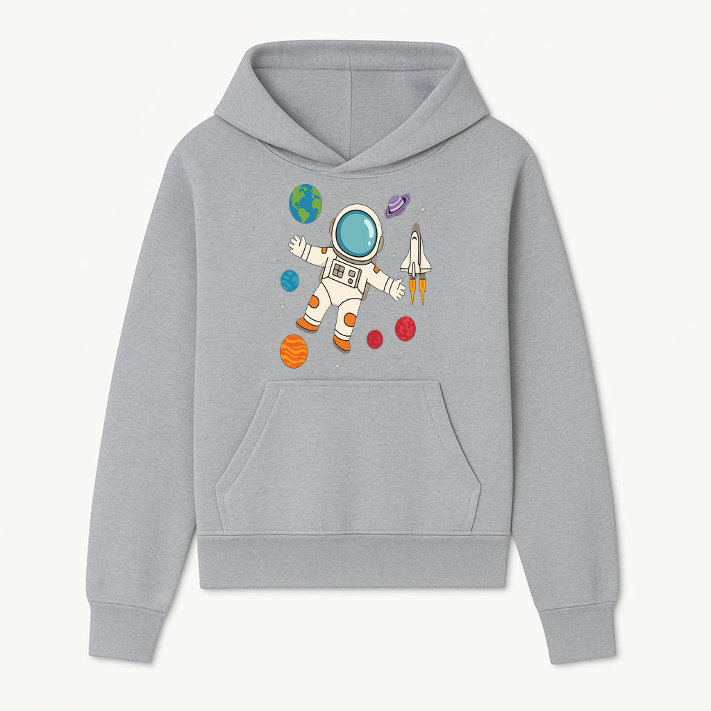Astronaut Space Adventure Art Print | Planets & Rocket Ship Illustration | Fun Kids Room Decor | Outer Space Wall Art - Hoodie 1758273111899.jpg